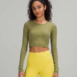 Lululemon Ebb to Street Long Sleeve Shirt Bronze Green